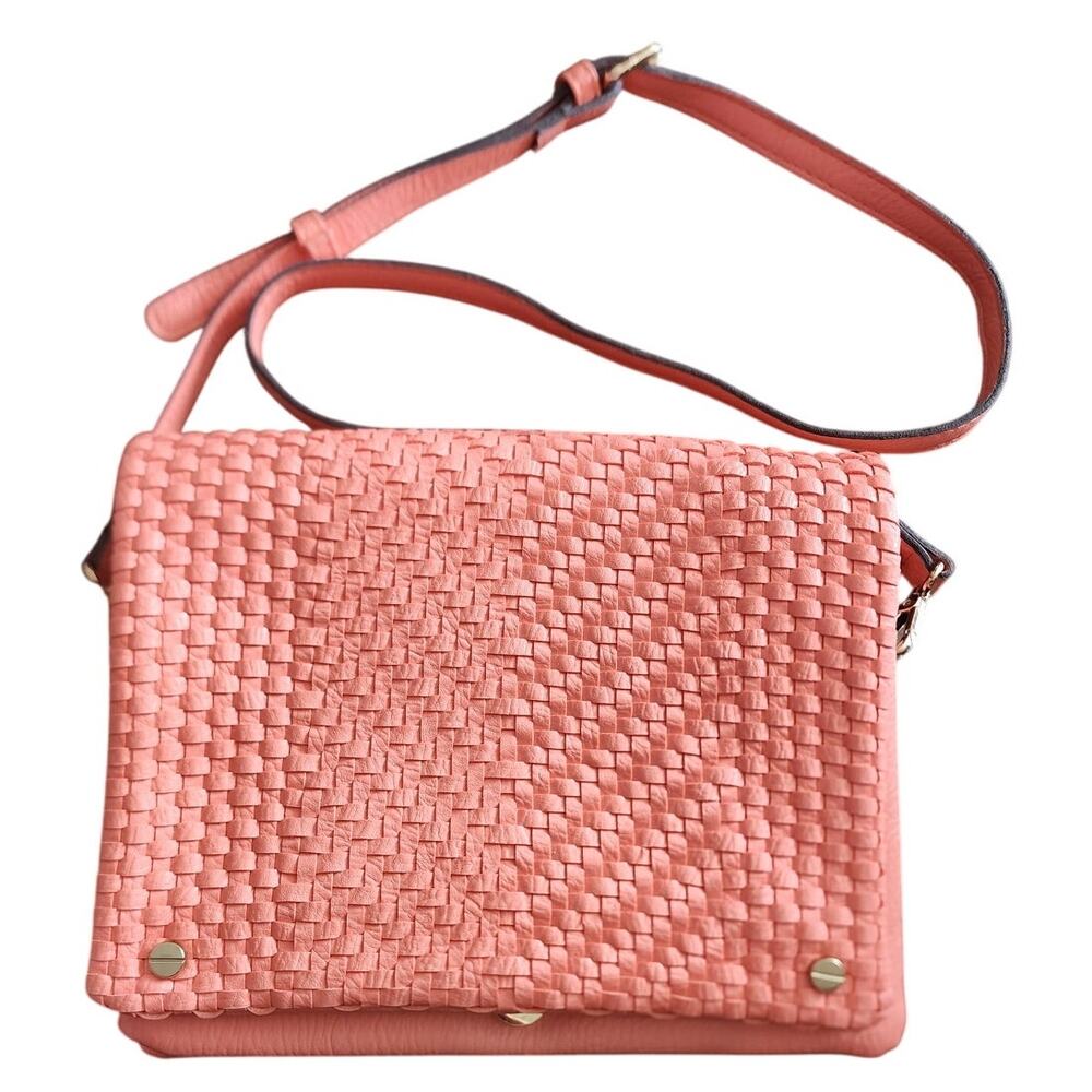 Street Level Coral Woven Crossbody Purse Handbag